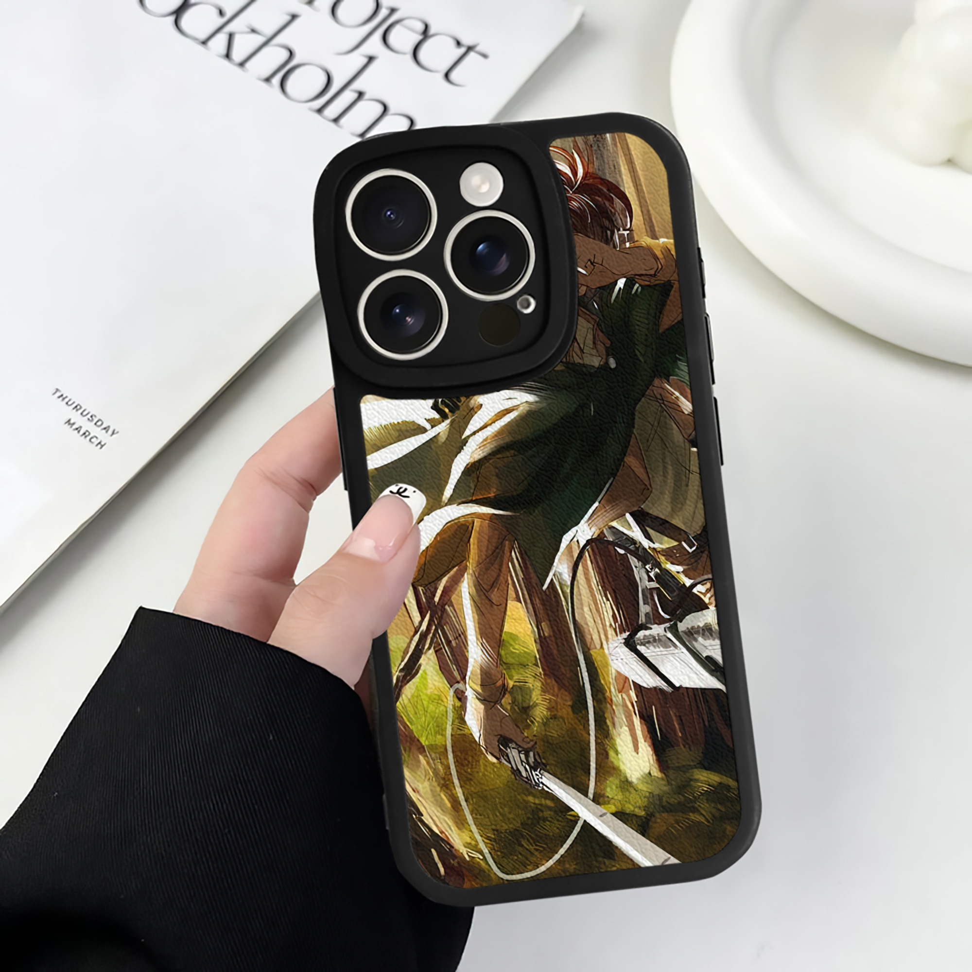 （画像用） 進撃の巨人 Attack on Titan 【iPhone 16シリーズ対応】シリコンスマホケース（レザー調） 材質：シリコン